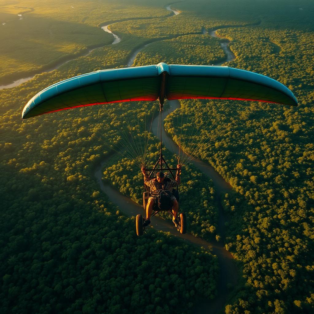 Voo de paratrike sobre a Floresta Amazônica